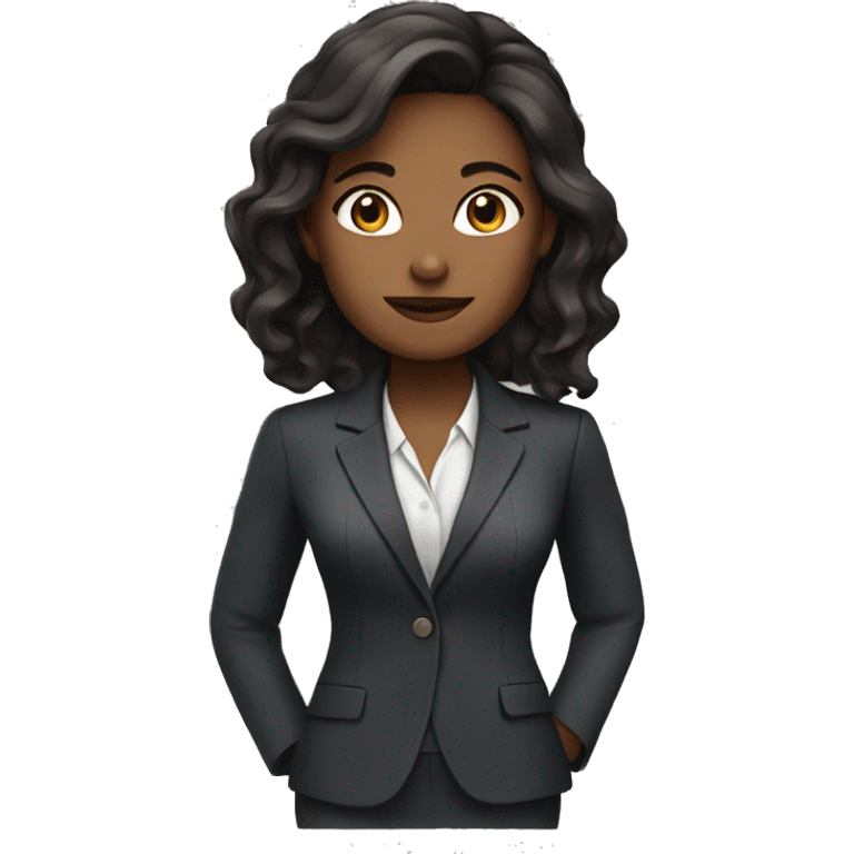 Business woman with dark brown hair emoji