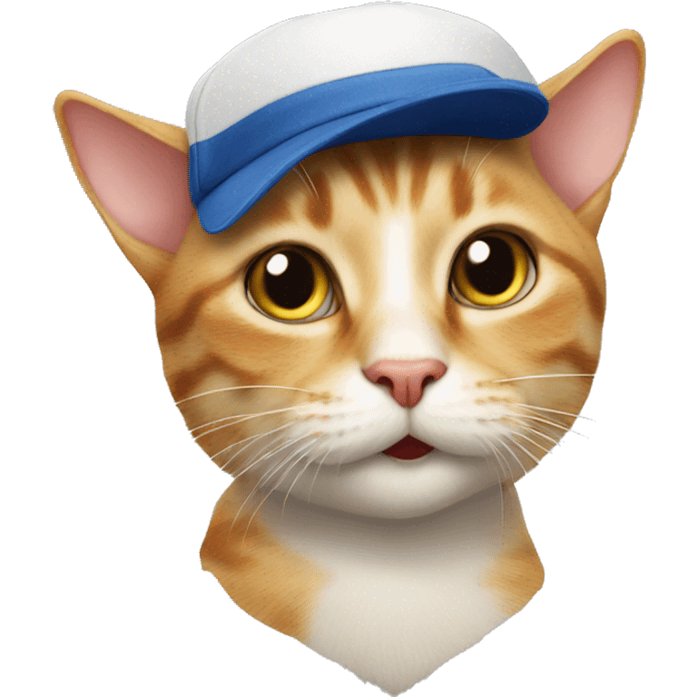 Funny cat in cap emoji