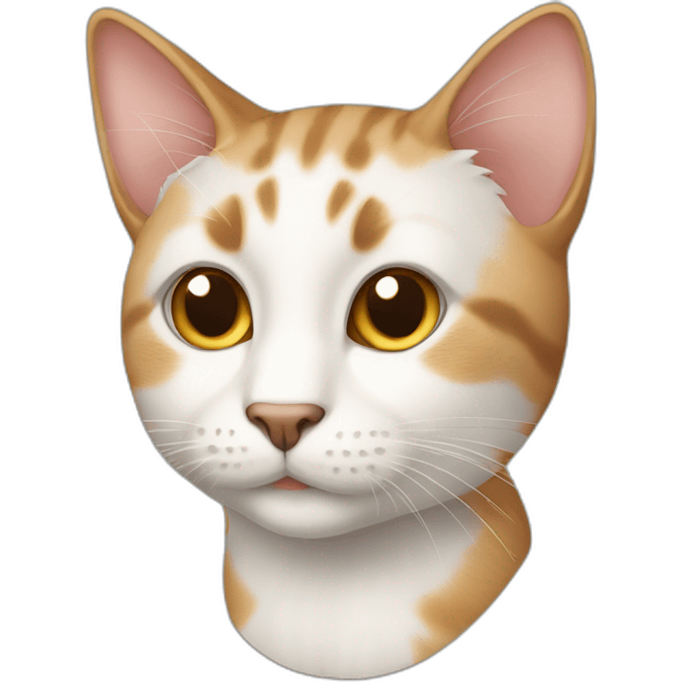 white and light brown cute male cat emoji