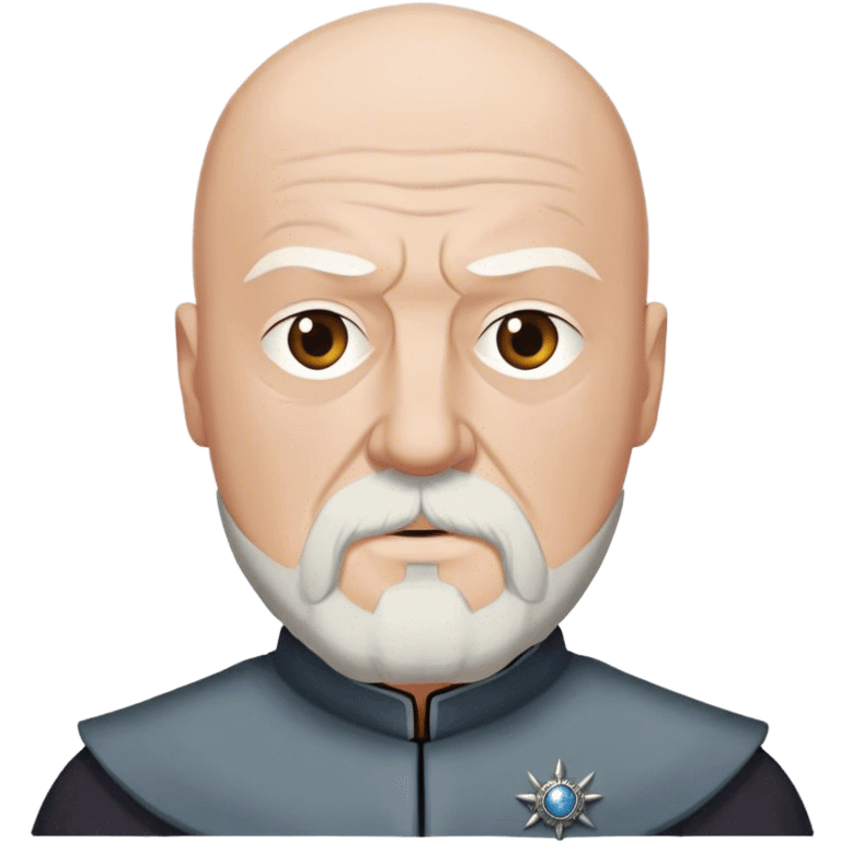 Rickard Karstark from game of thrones, white beard, bald head emoji