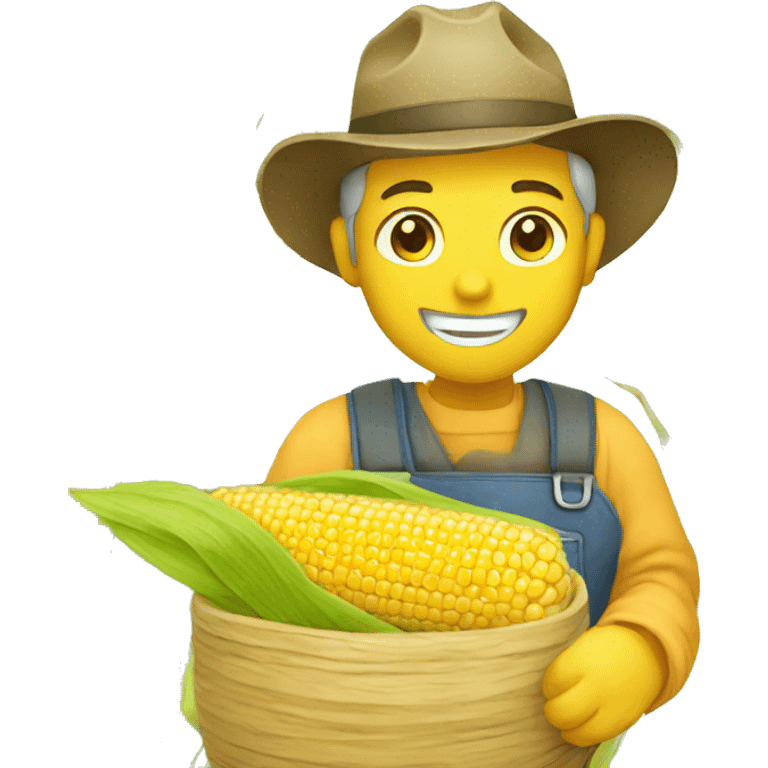 A farmer harvesting corn emoji