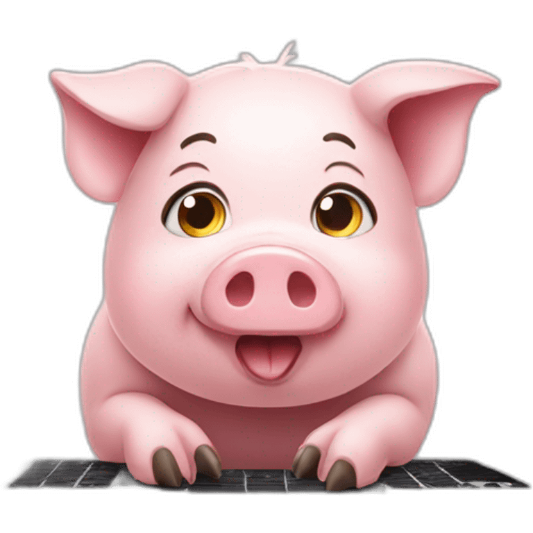 pig working on macbook pro emoji