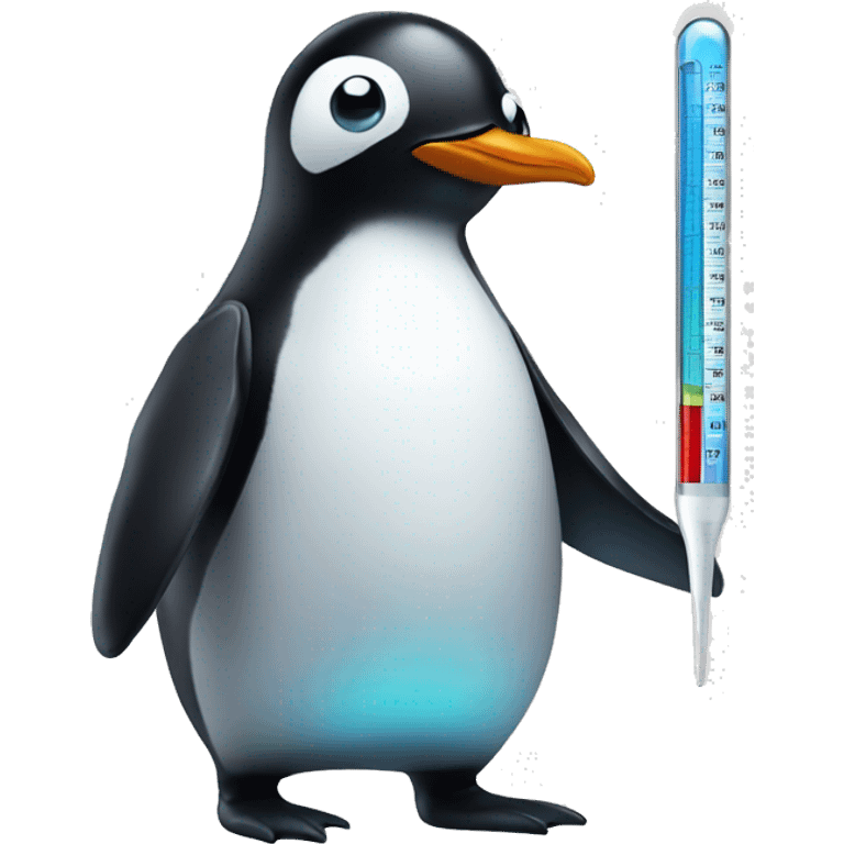 penguin with a thermometer emoji