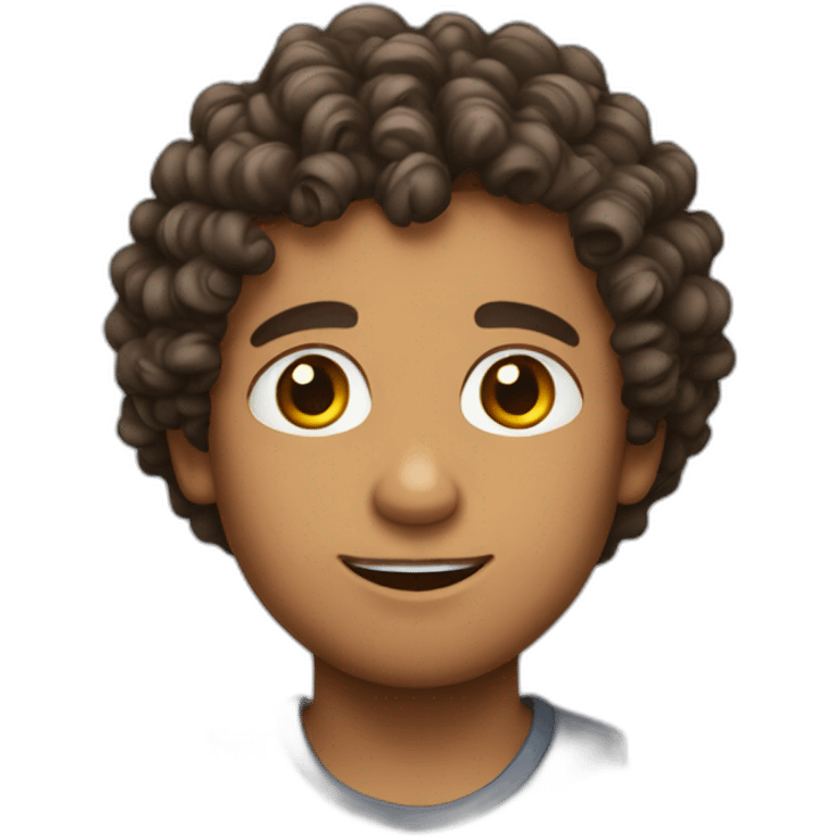 Curly short reb hear boy emoji