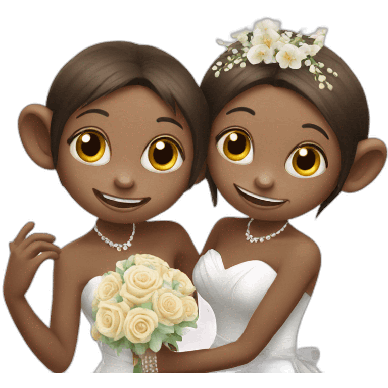 monkeys celebrating her wedding  emoji