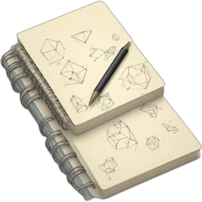 notebook with geometrical drawings emoji