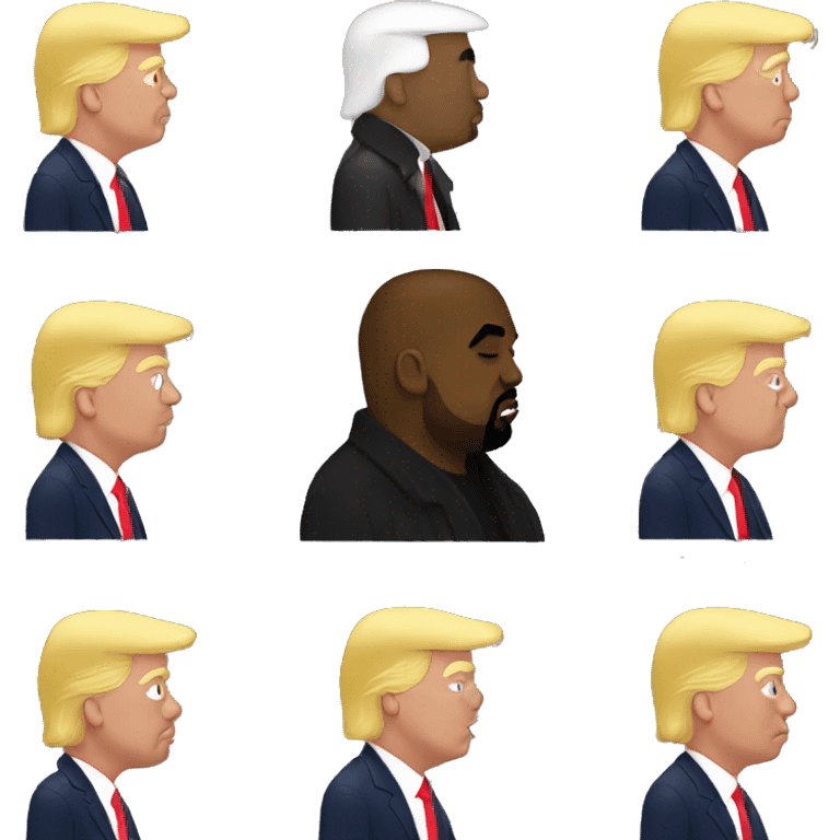 Kanye west kissing Donald Trump  emoji