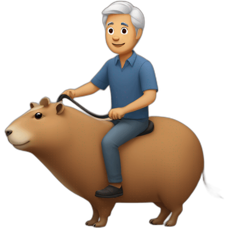 grandfather ride on a capybara emoji