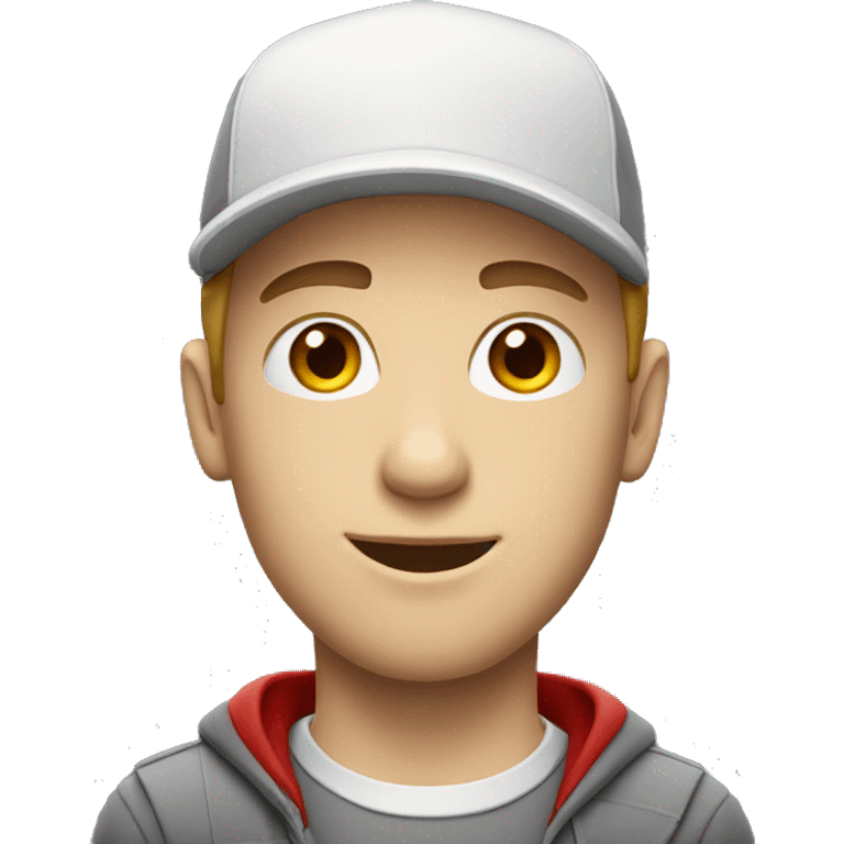 a white young man with a red cap emoji