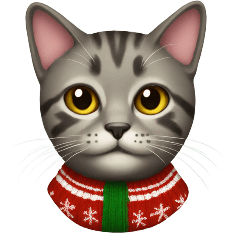 Cat wearing a Christmas sweater  emoji