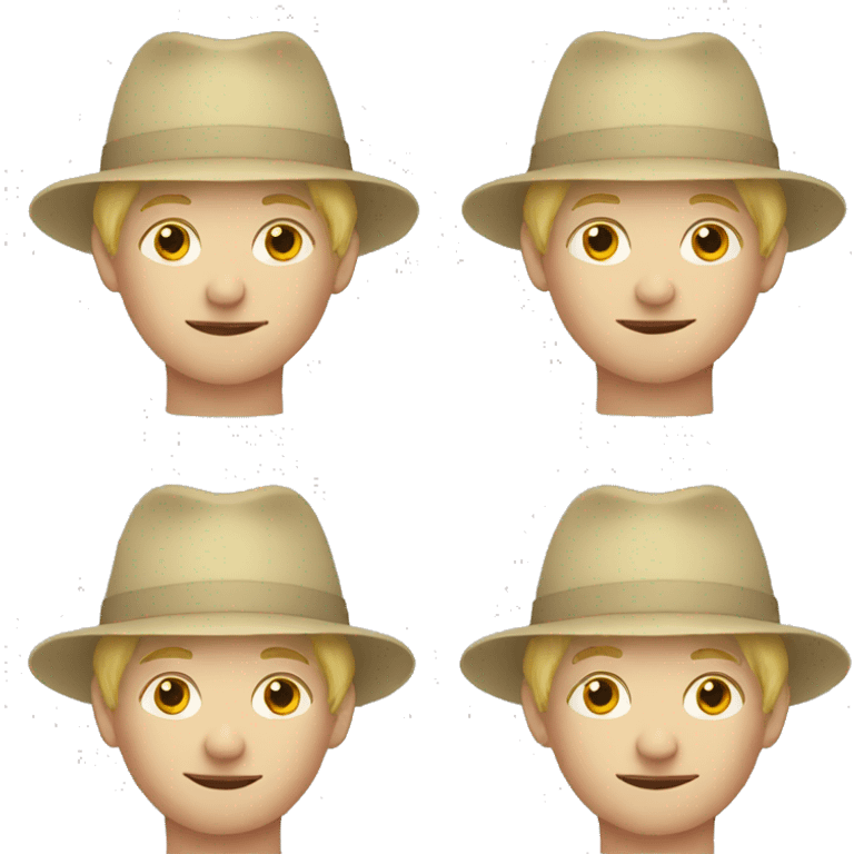 blonde boy portrait with hat emoji