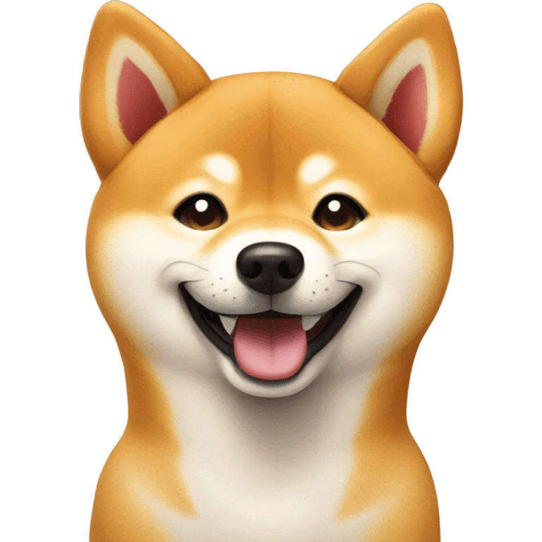 Shiba inu smiling face with many hearts emoji