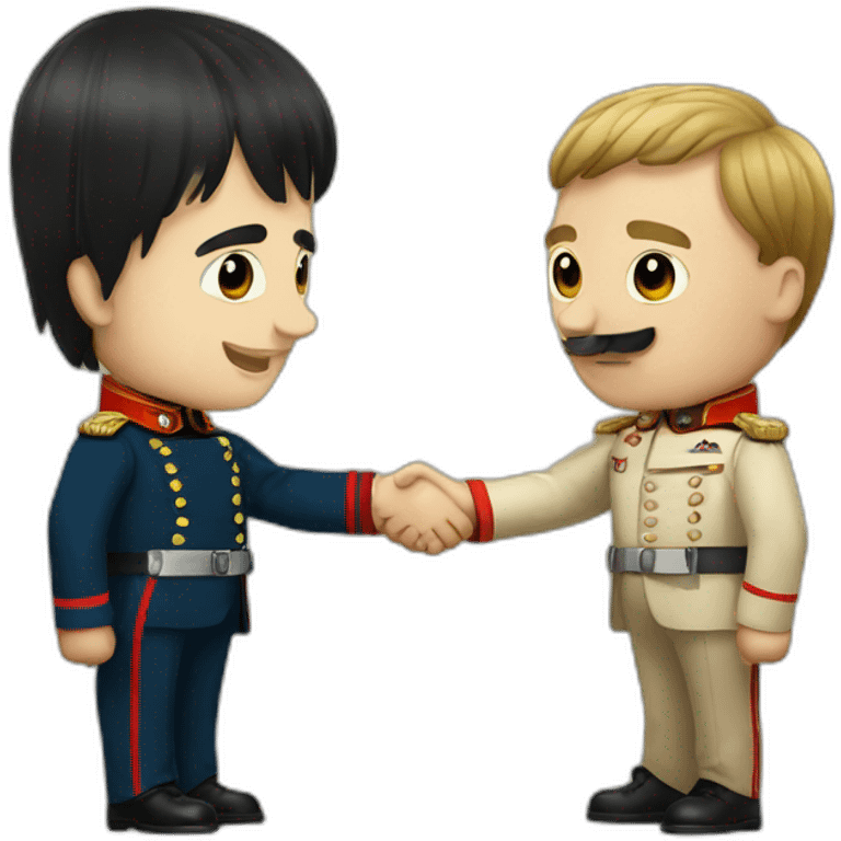 Napoleon and Hitler shaking hands emoji