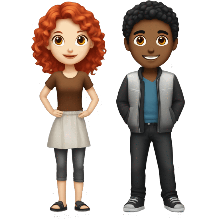 "Emoji of a fair-skinned girl with vibrant red hair and a fair-skinned boy with jet-black hair." emoji