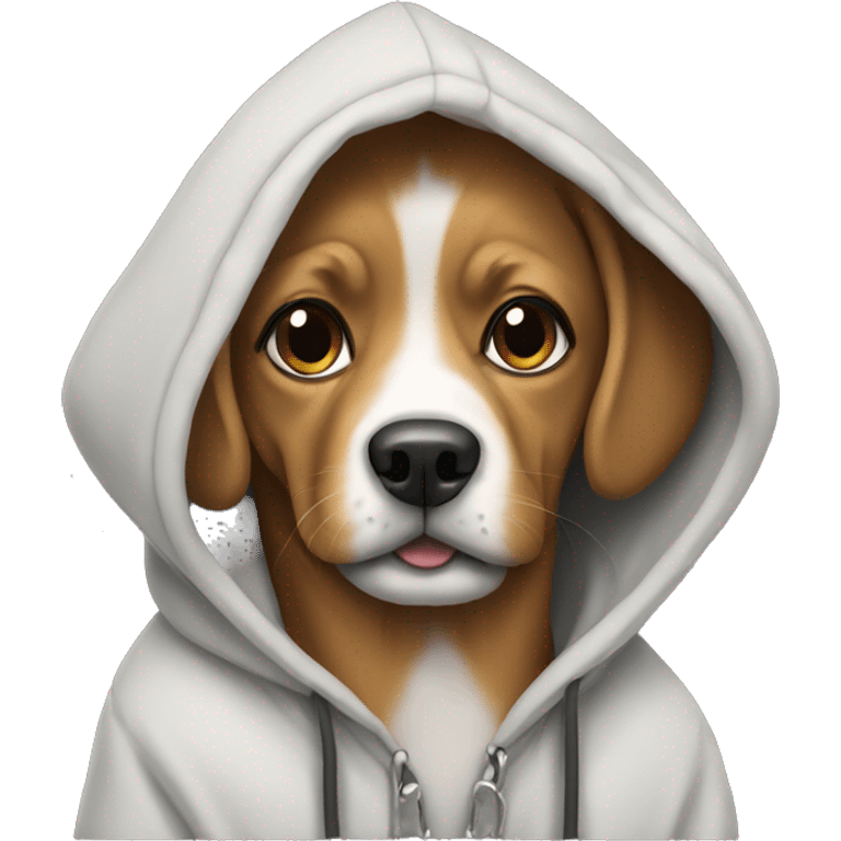 Dog wearing a hoodie  emoji