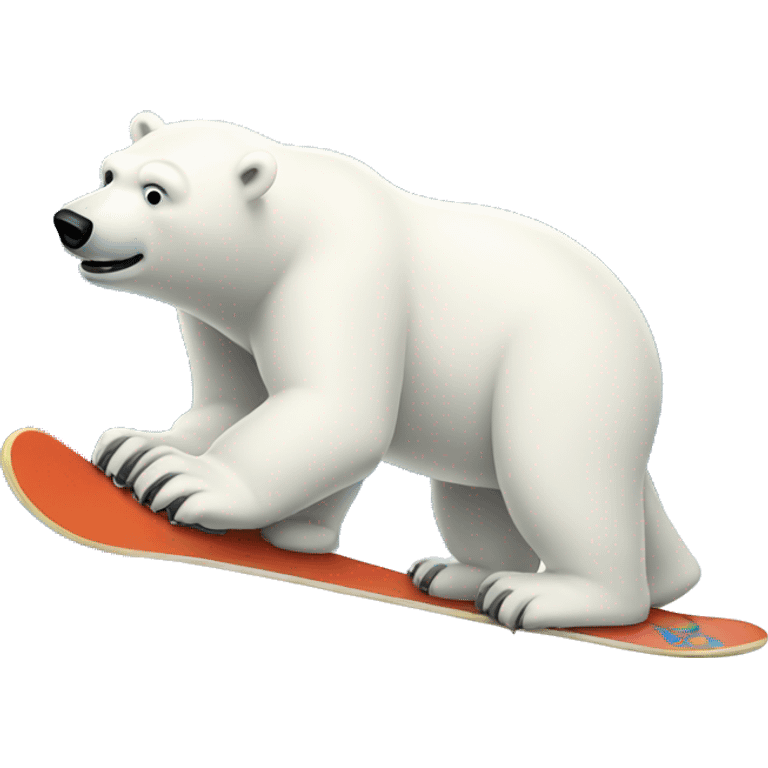 Polar bear snowboarding emoji