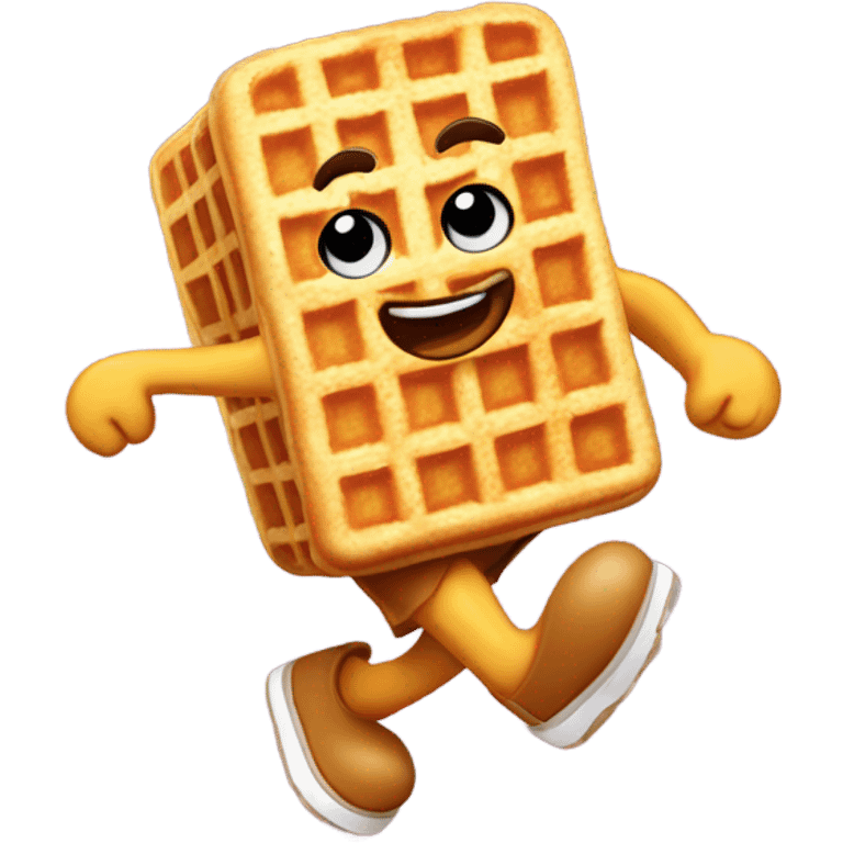 Waffles running  emoji