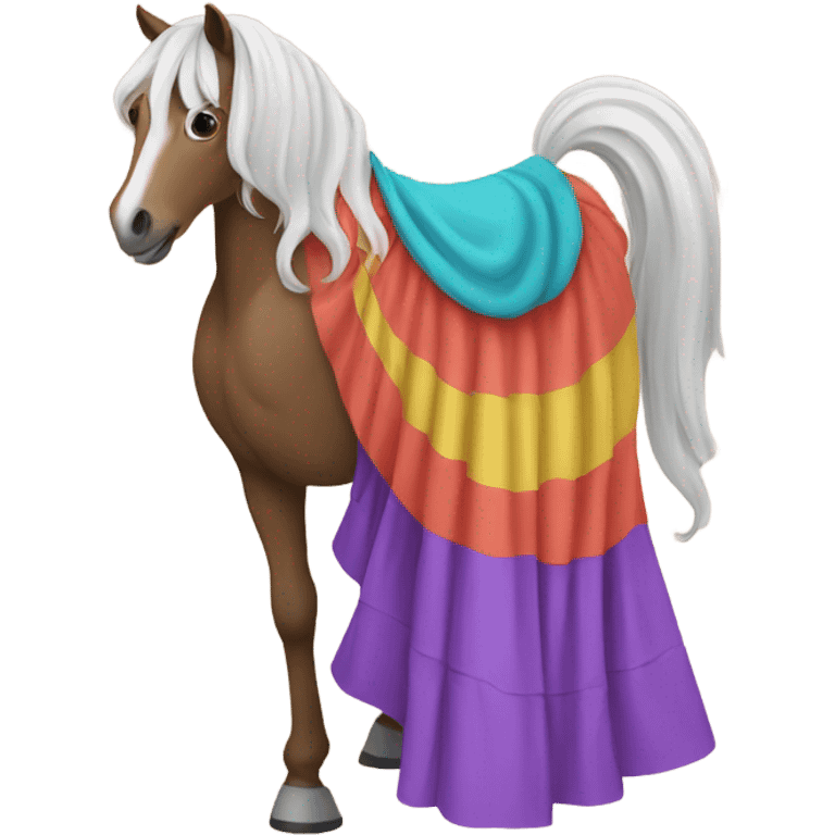 Horse wearing a skirt emoji