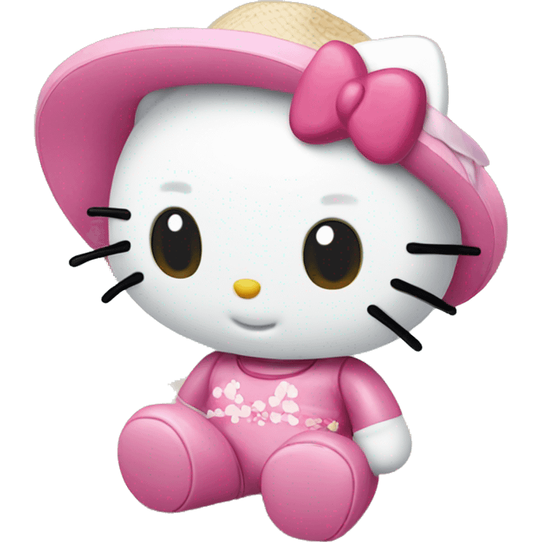 hello kitty at the beach emoji