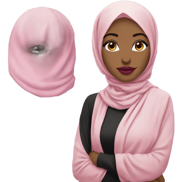 Glamorous Hijabi with fair skin and pink lipstick emoji