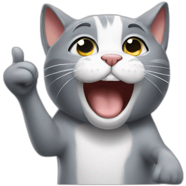 Sobbing cat giving thumbs up emoji