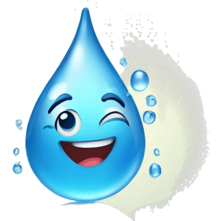 Happy water drop emoji