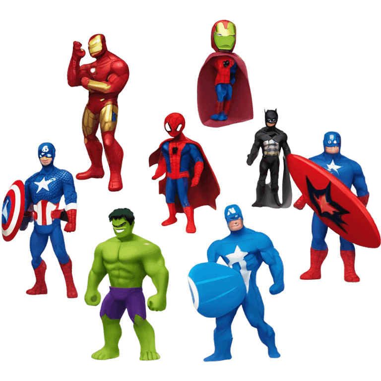 Surfing ironman hulk spiderman thanos Batman captain America emoji