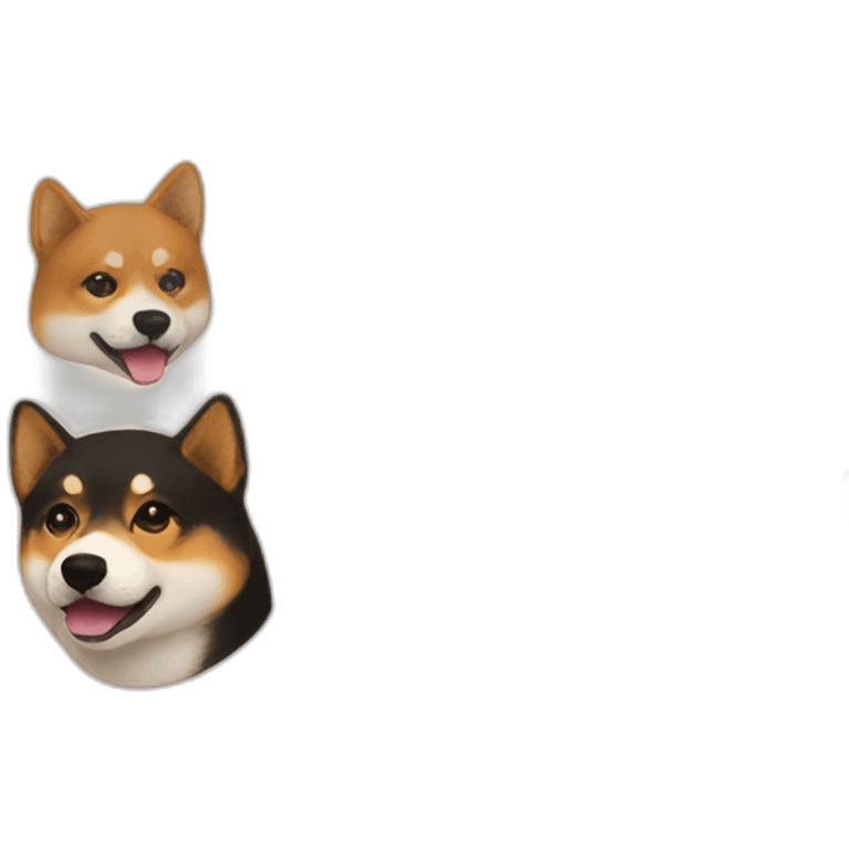 black and tan shiba with tomato on its head emoji