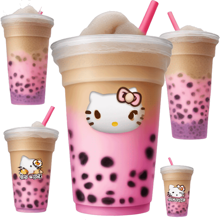 Bubble tea hello kitty emoji