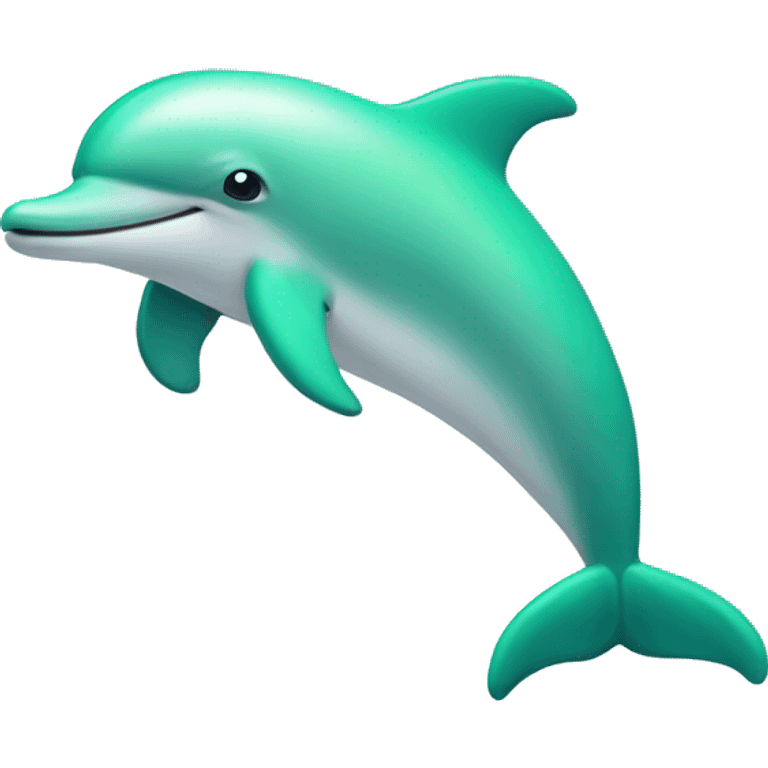 Pastel-green-colors-dolphin with heart emoji