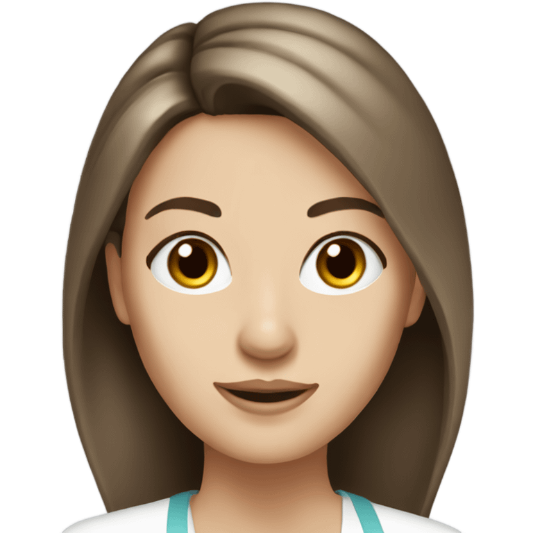 
dermatologist-cosmetologist with brown hair and white skin emoji