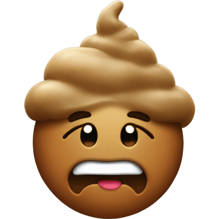 Poop emoji with a halo emoji