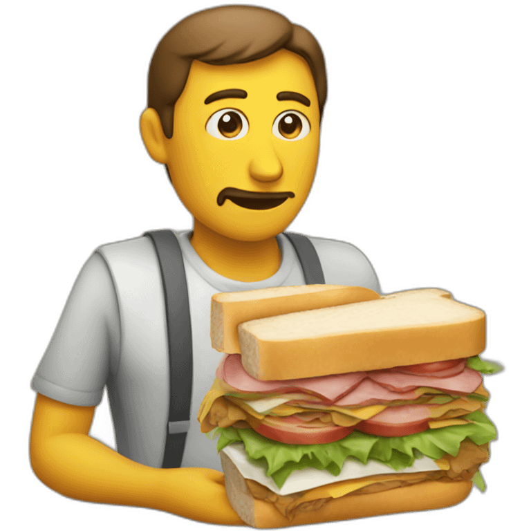 Sandwich fumando un cigarro emoji