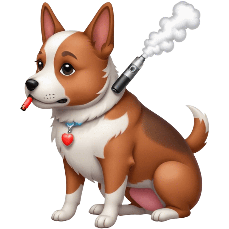 dog with vape emoji