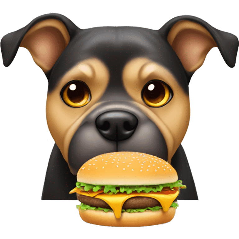 Dog eatting a hamburger  emoji