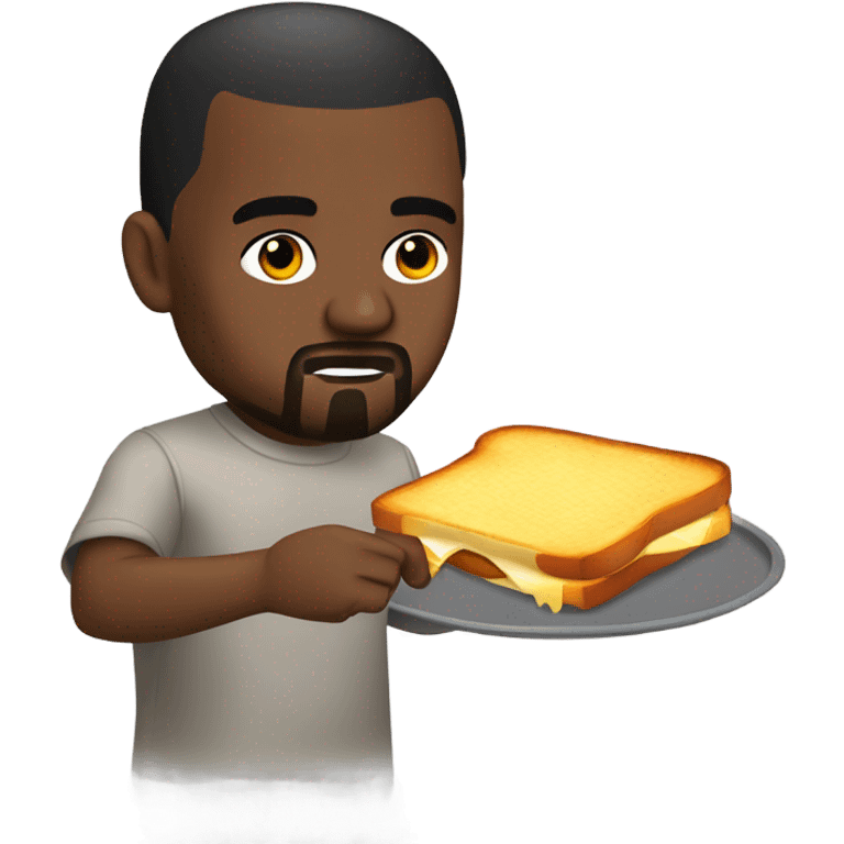 kanye making a hand and cheese sandwich  emoji