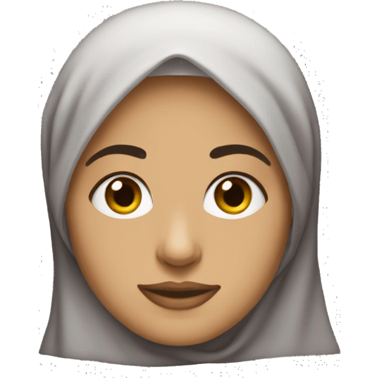 hijabi with a unibrow emoji