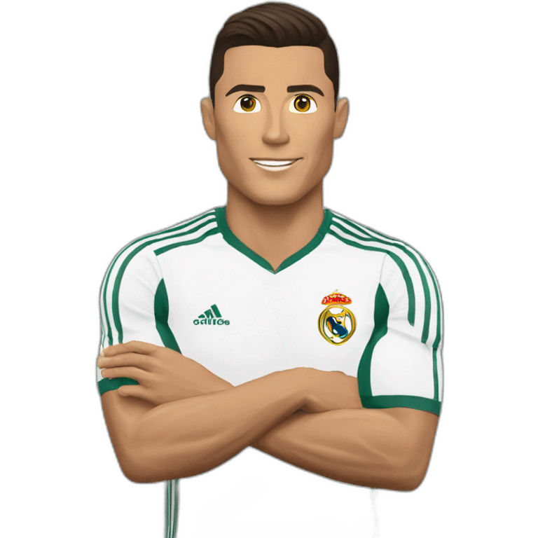 Cristiano Ronaldo qui fait l aigle à deux tête avec ses mains emoji