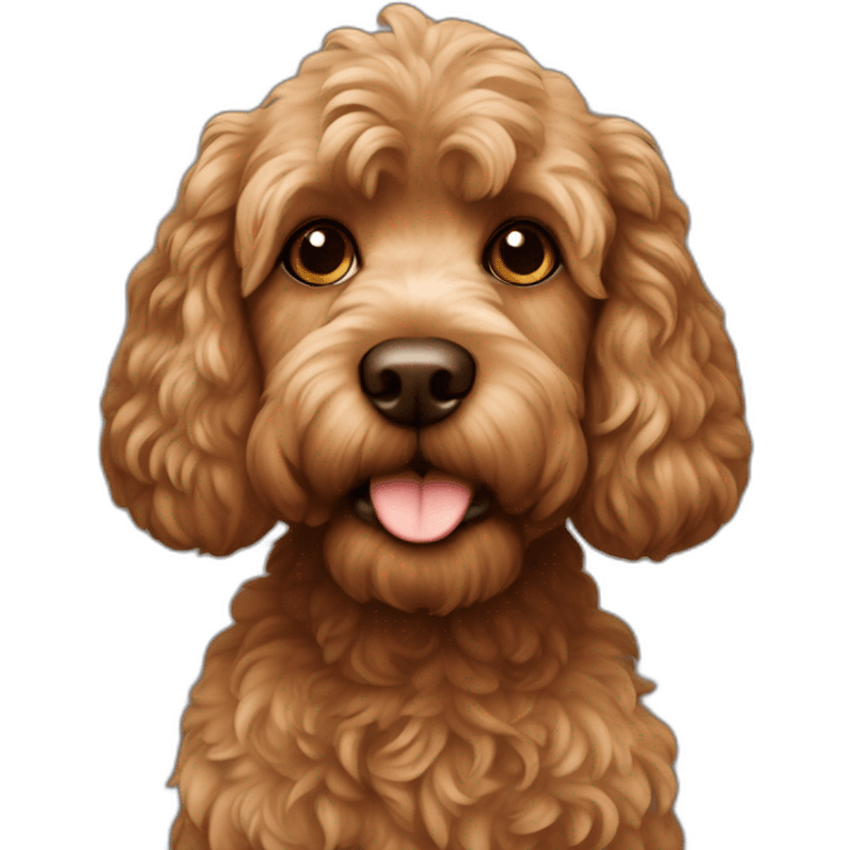 Brown Cockapoo with teacher emoji