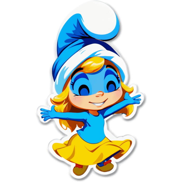 Smurfette doing exercises emoji