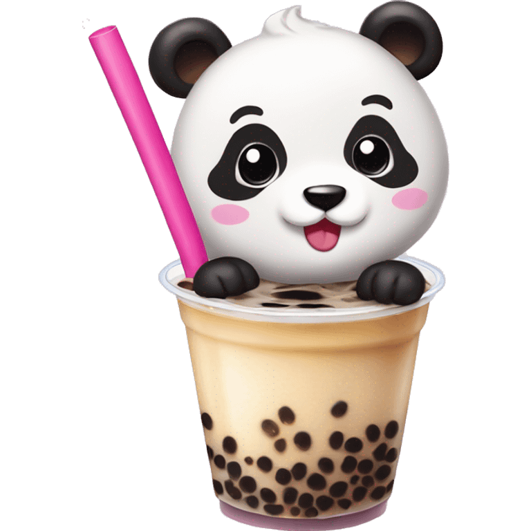 Bubble Tea mit Panda Gesicht emoji