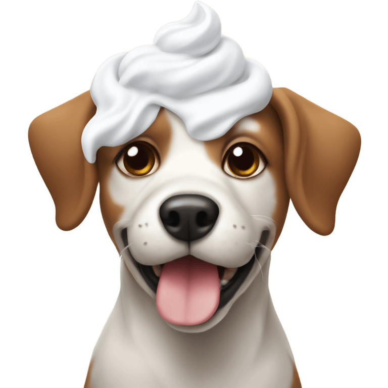 Dog with whip cream emoji