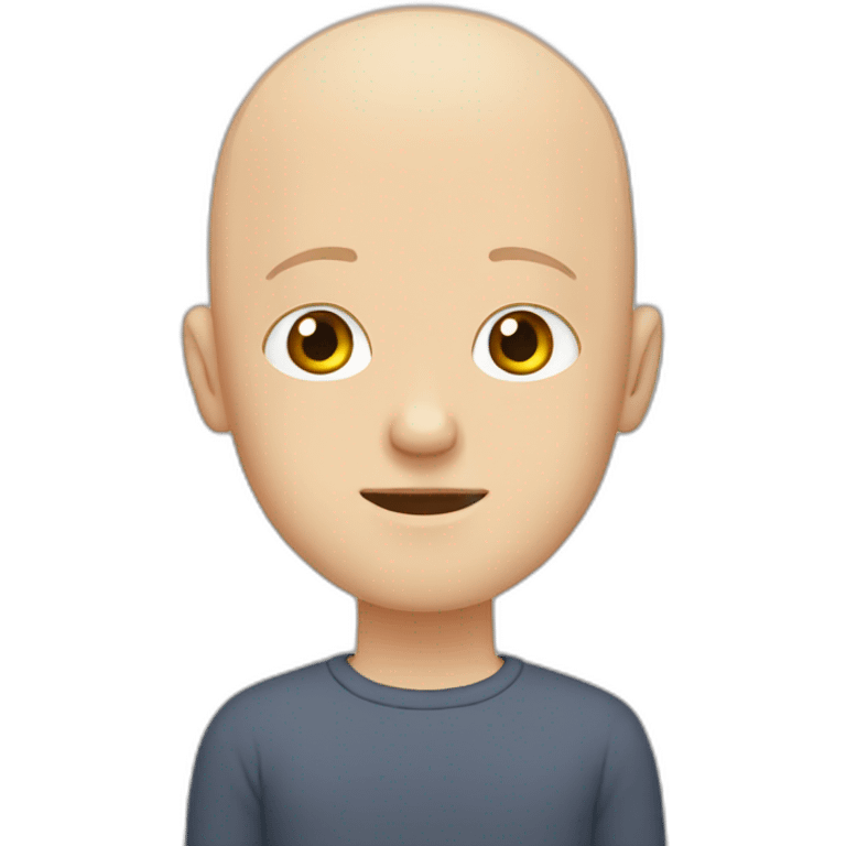 Bald white guy with hazel eyes with his hands over his face emoji