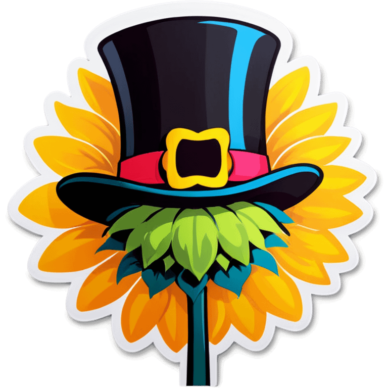 sunflower with a top hat emoji