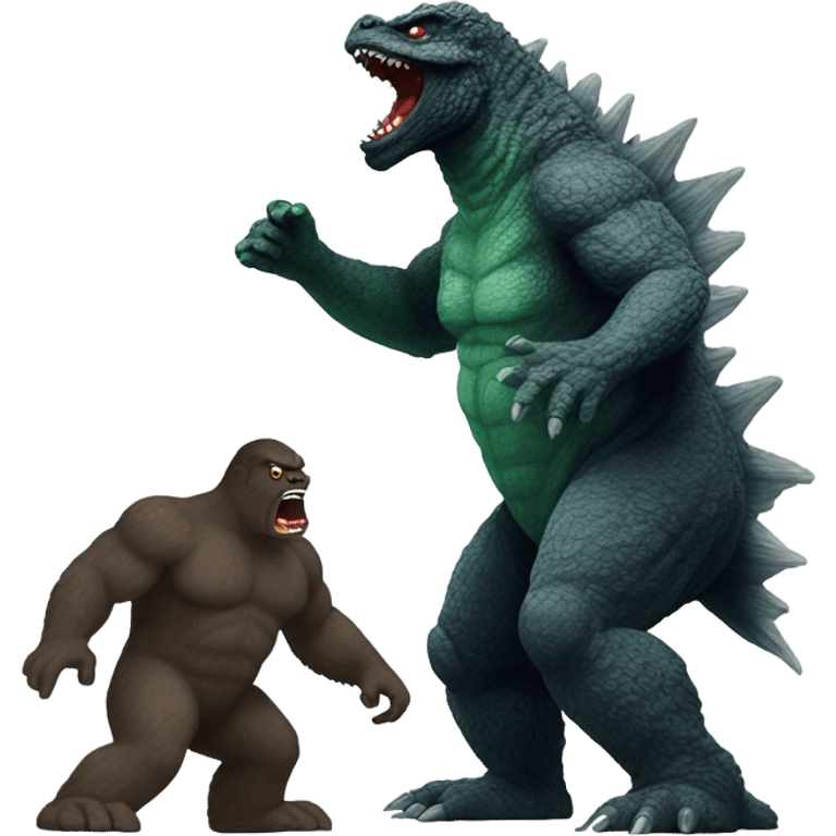 Godzilla fighting Bigfoot  emoji