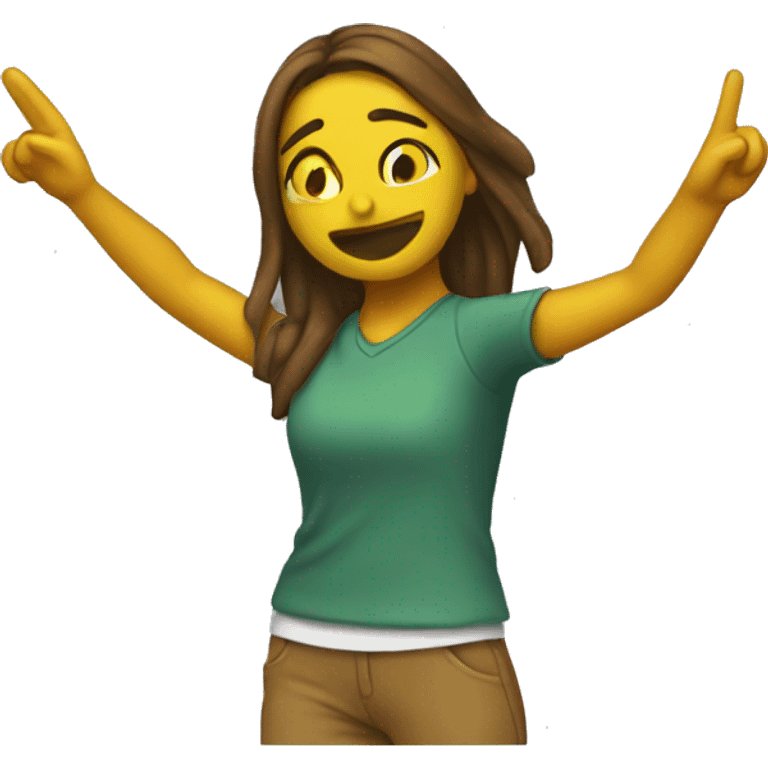 chica haciendo dab emoji