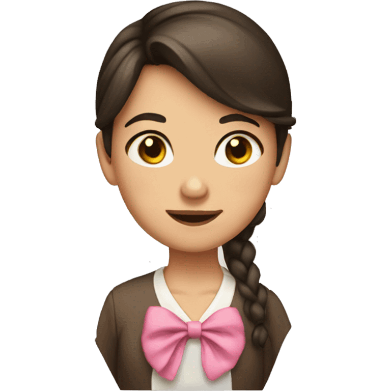 brunette girl with a bow  emoji