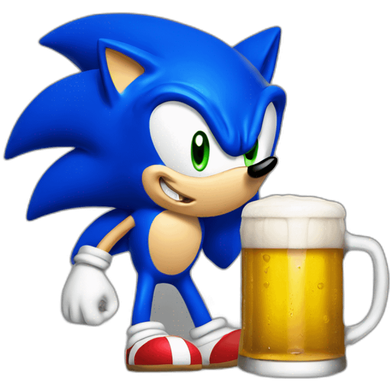 Sonic qui boit une bière emoji