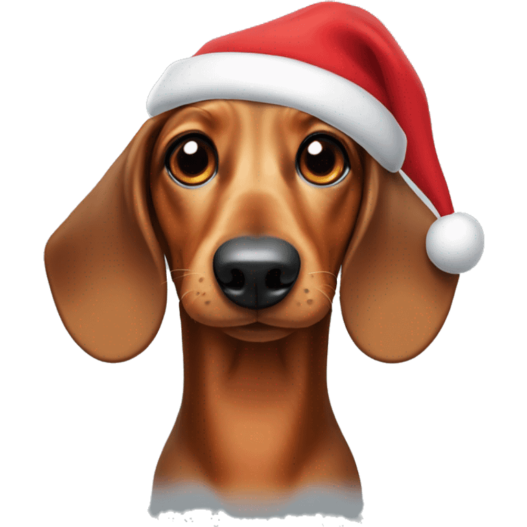 Daschund with Santa hat emoji