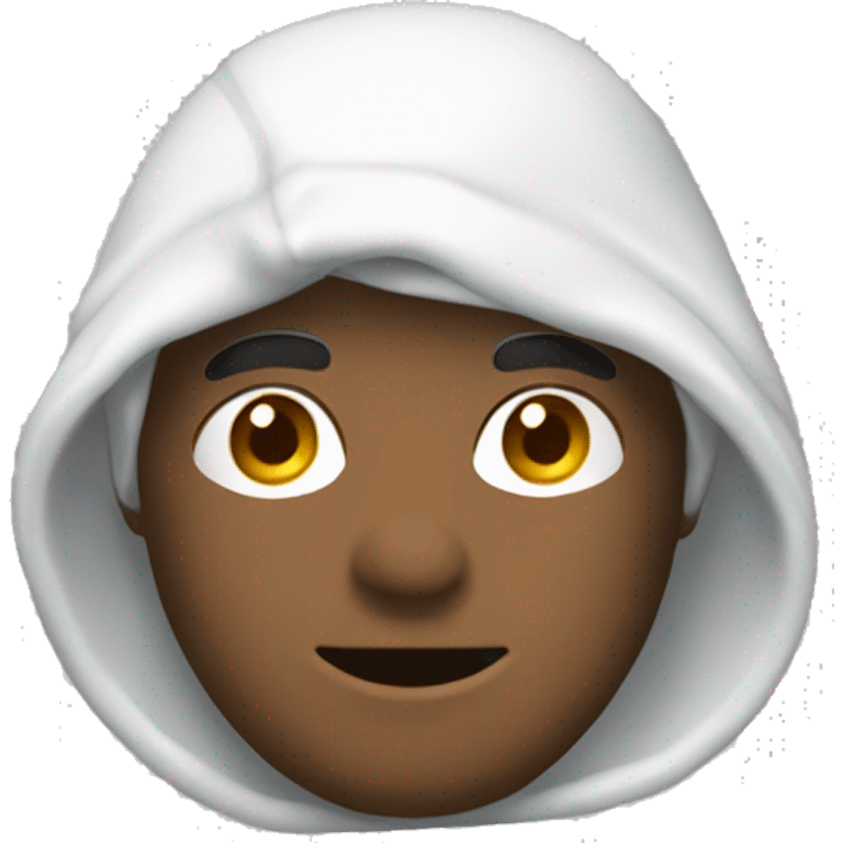 Un homme avec une cagoule blanche emoji